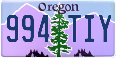 OR license plate 994TIY