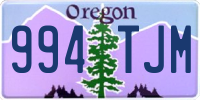 OR license plate 994TJM