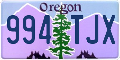 OR license plate 994TJX