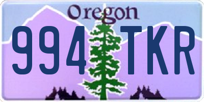 OR license plate 994TKR