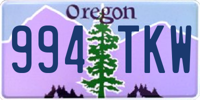 OR license plate 994TKW