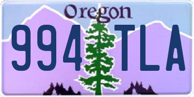 OR license plate 994TLA