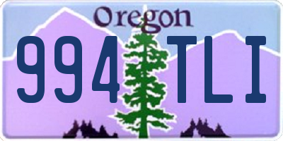 OR license plate 994TLI