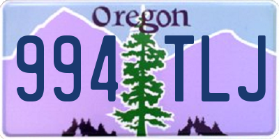 OR license plate 994TLJ