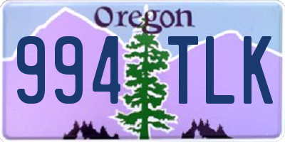 OR license plate 994TLK