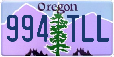 OR license plate 994TLL