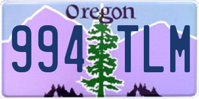 OR license plate 994TLM