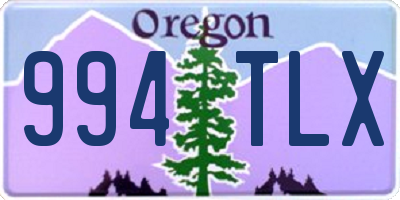 OR license plate 994TLX