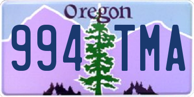 OR license plate 994TMA