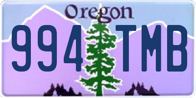 OR license plate 994TMB