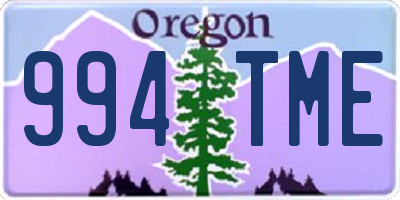 OR license plate 994TME
