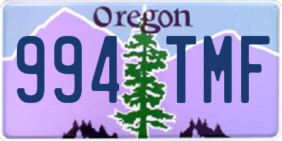 OR license plate 994TMF