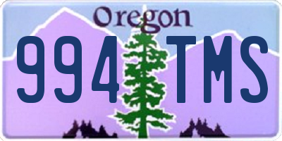 OR license plate 994TMS