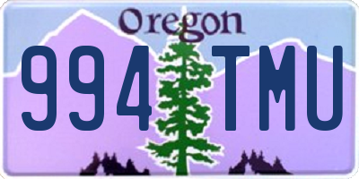 OR license plate 994TMU