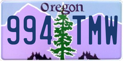 OR license plate 994TMW