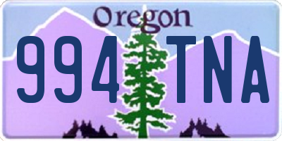 OR license plate 994TNA