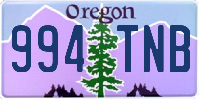 OR license plate 994TNB