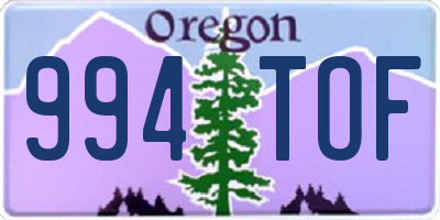 OR license plate 994TOF