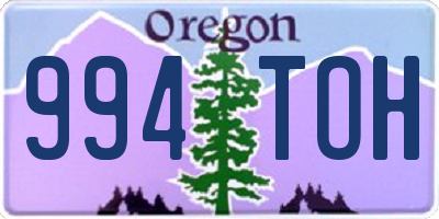 OR license plate 994TOH