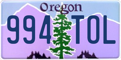 OR license plate 994TOL