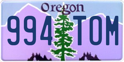 OR license plate 994TOM