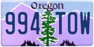 OR license plate 994TOW