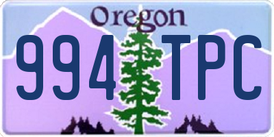 OR license plate 994TPC