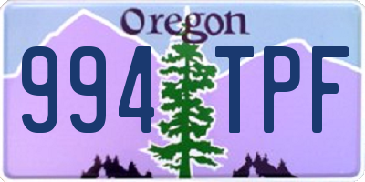 OR license plate 994TPF