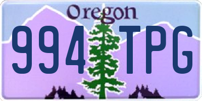 OR license plate 994TPG