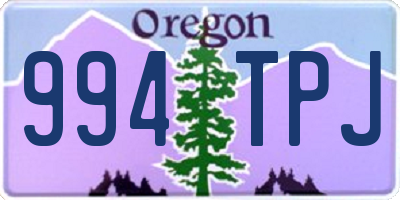 OR license plate 994TPJ