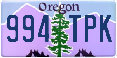 OR license plate 994TPK