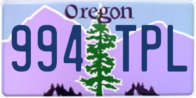 OR license plate 994TPL