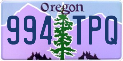 OR license plate 994TPQ