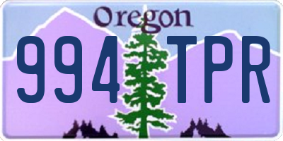 OR license plate 994TPR