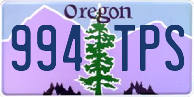 OR license plate 994TPS