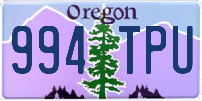 OR license plate 994TPU