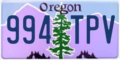 OR license plate 994TPV