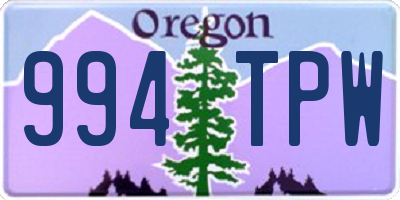 OR license plate 994TPW