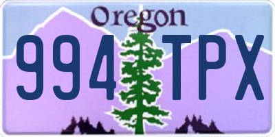 OR license plate 994TPX