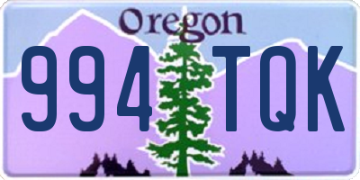 OR license plate 994TQK