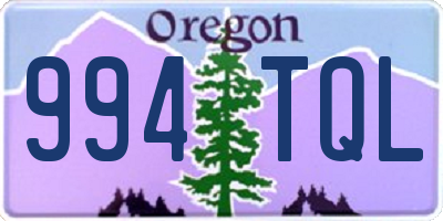 OR license plate 994TQL