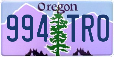 OR license plate 994TRO