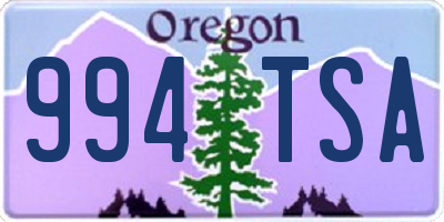 OR license plate 994TSA