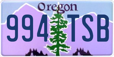 OR license plate 994TSB