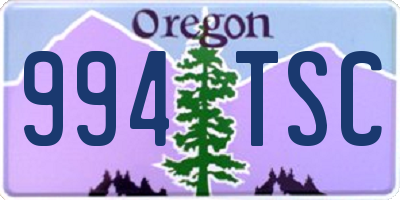 OR license plate 994TSC