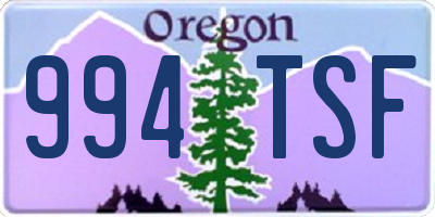 OR license plate 994TSF