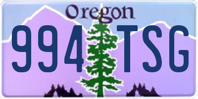 OR license plate 994TSG