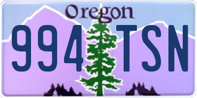 OR license plate 994TSN