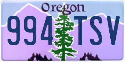 OR license plate 994TSV