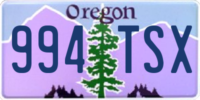 OR license plate 994TSX